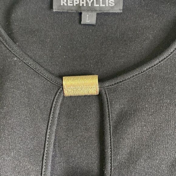 Rephyllis Women’s 1/2 Sleeve Keyhole Floral Midi Dress Black Neutral Size L - Picture 5 of 9